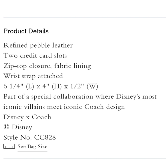 Coach Bags Nwt Disney X Coach Corner Zip Wristlet With Maleficent